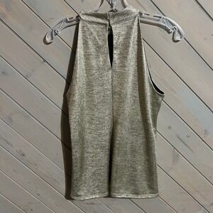 Metallic Gold Halter‎ Top Sleeveless Tank Party Blouse Clubwear